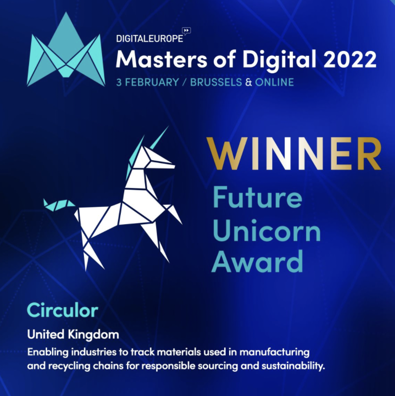 InMotion portco Circulor wins DIGITALEUROPE’s Future Unicorn Award 2022